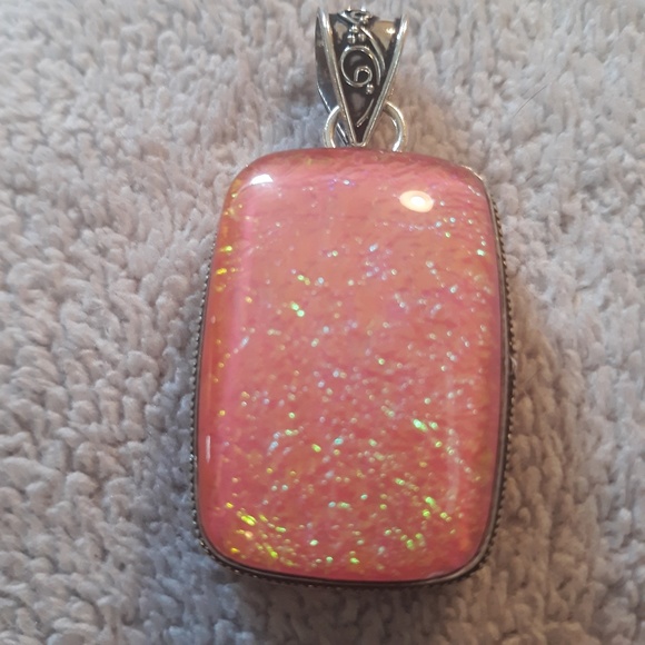 Independent Jewelry - Pink Triplet Fire Opal Pendant in Sterling Silver
